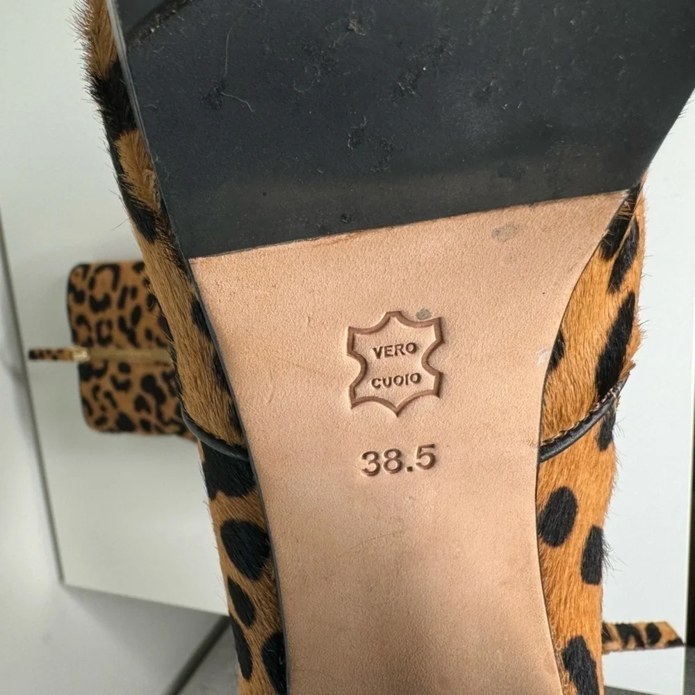 Alice + Olivia Harper Cheetah Print Calf Hair Mid-Calf Platform Boots Size 38.5